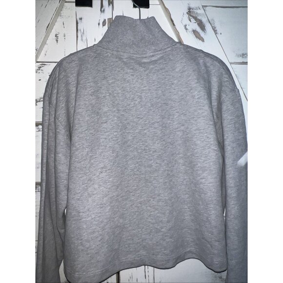 Outdoor Voices Women's Grey Crop Quarter Zip Front Pocket Sweatshirt Size L NWT - Picture 10 of 10